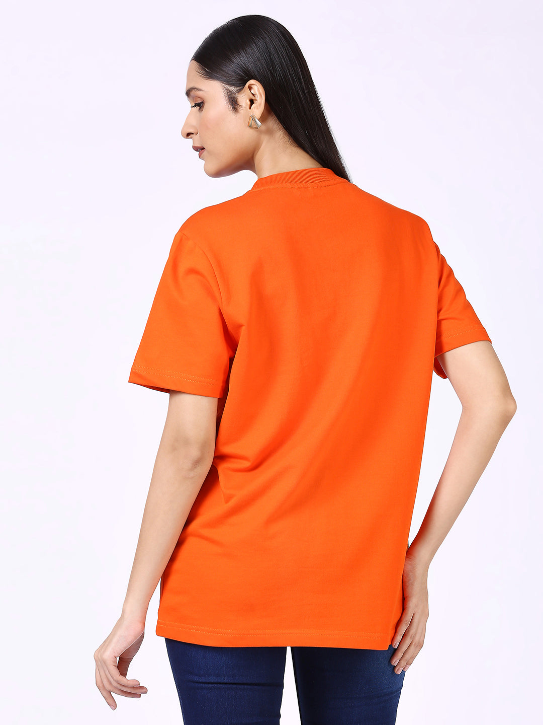 HD ANIMAL PRINT ORANGE RIBNECK TSHIRT BLACK ELEPHANT