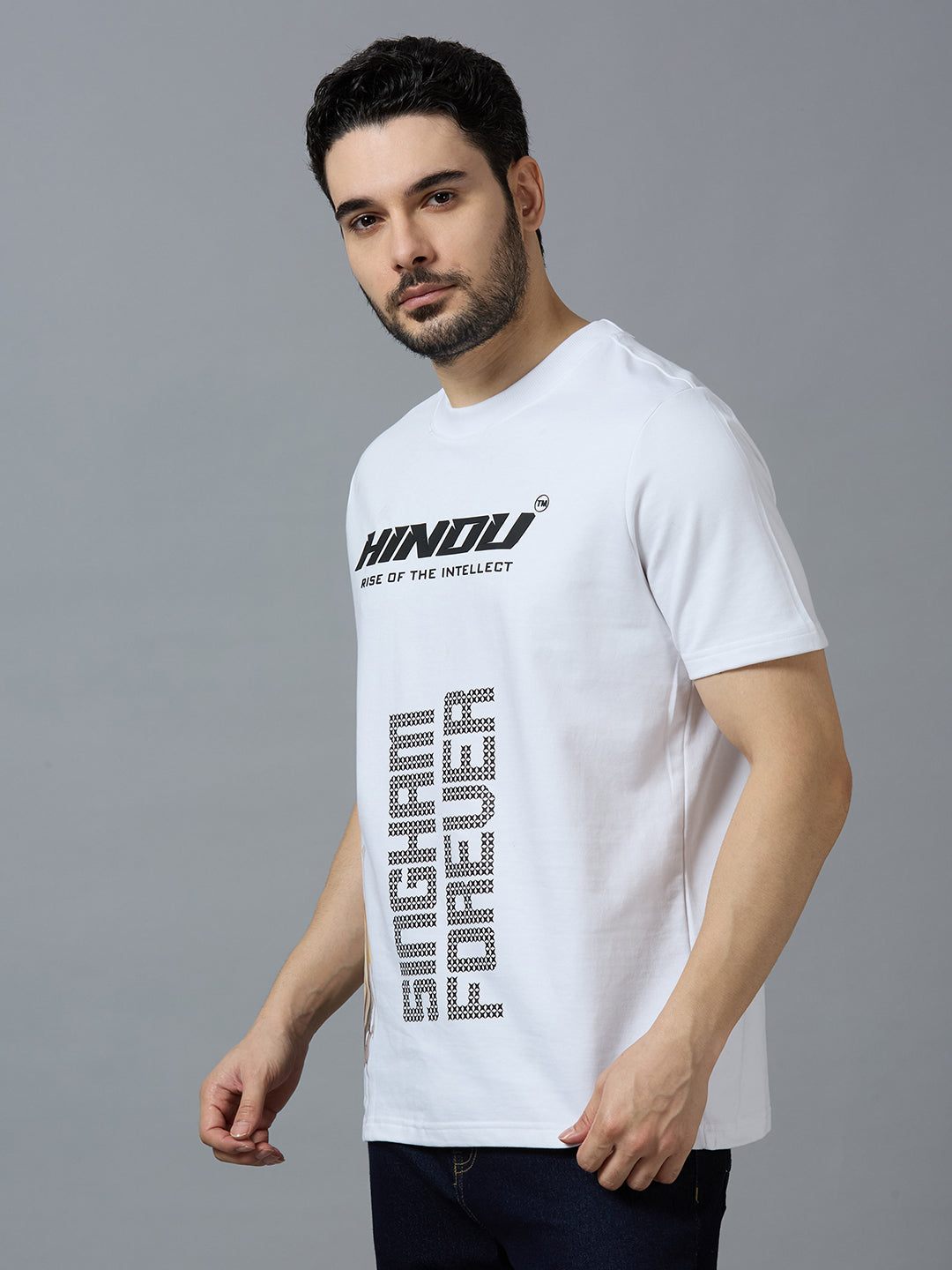 HD WHITE ANIMAL PRINT RIBNECK TSHIRT YELLOW LION