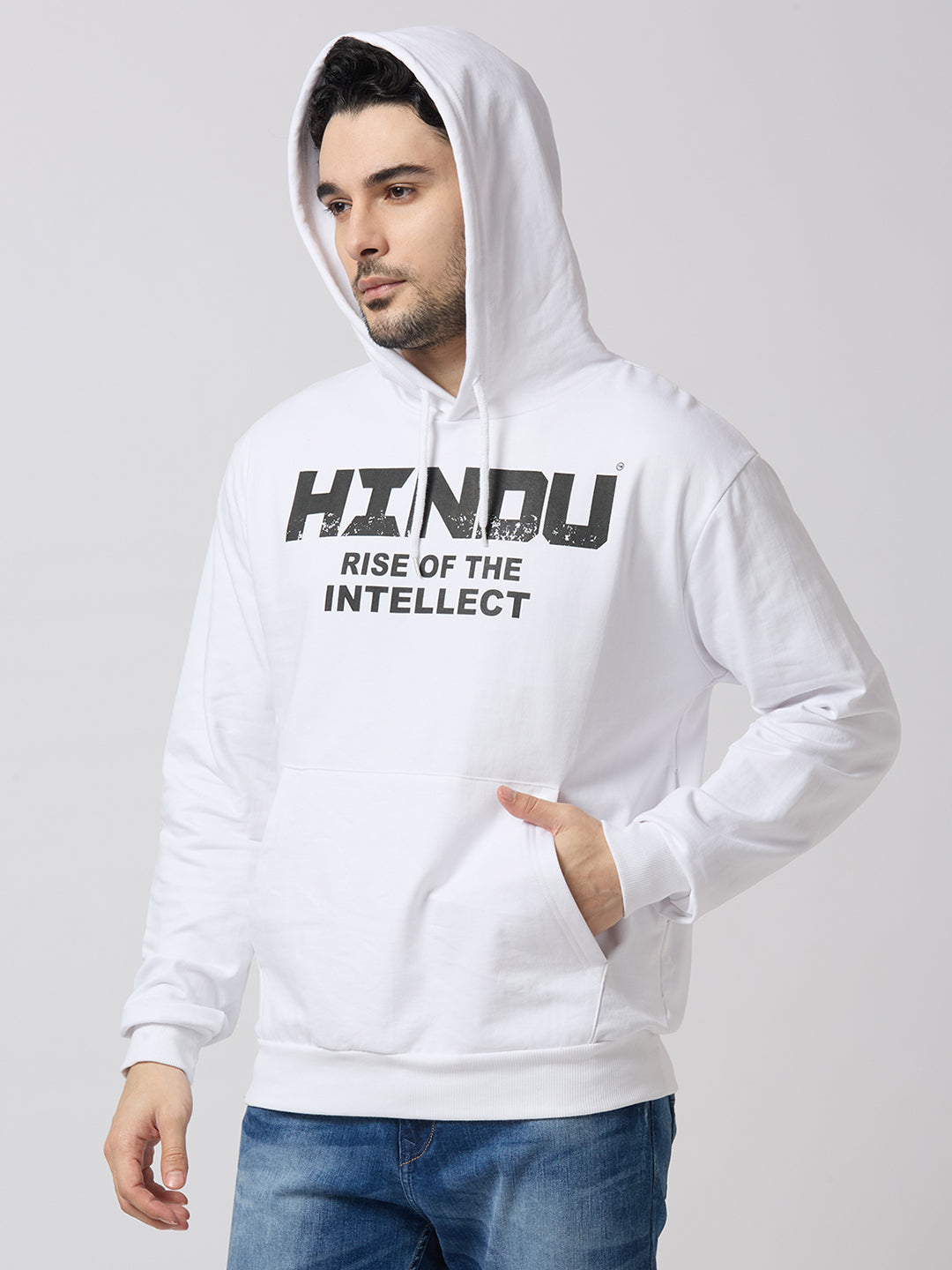 WHITE HOODIE RISE OF THE INTELLECT