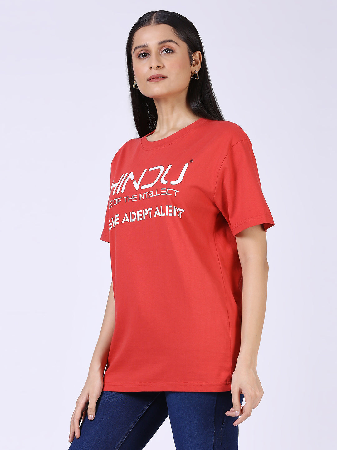 RED RIBNECK TSHIRT WHITE PRINT