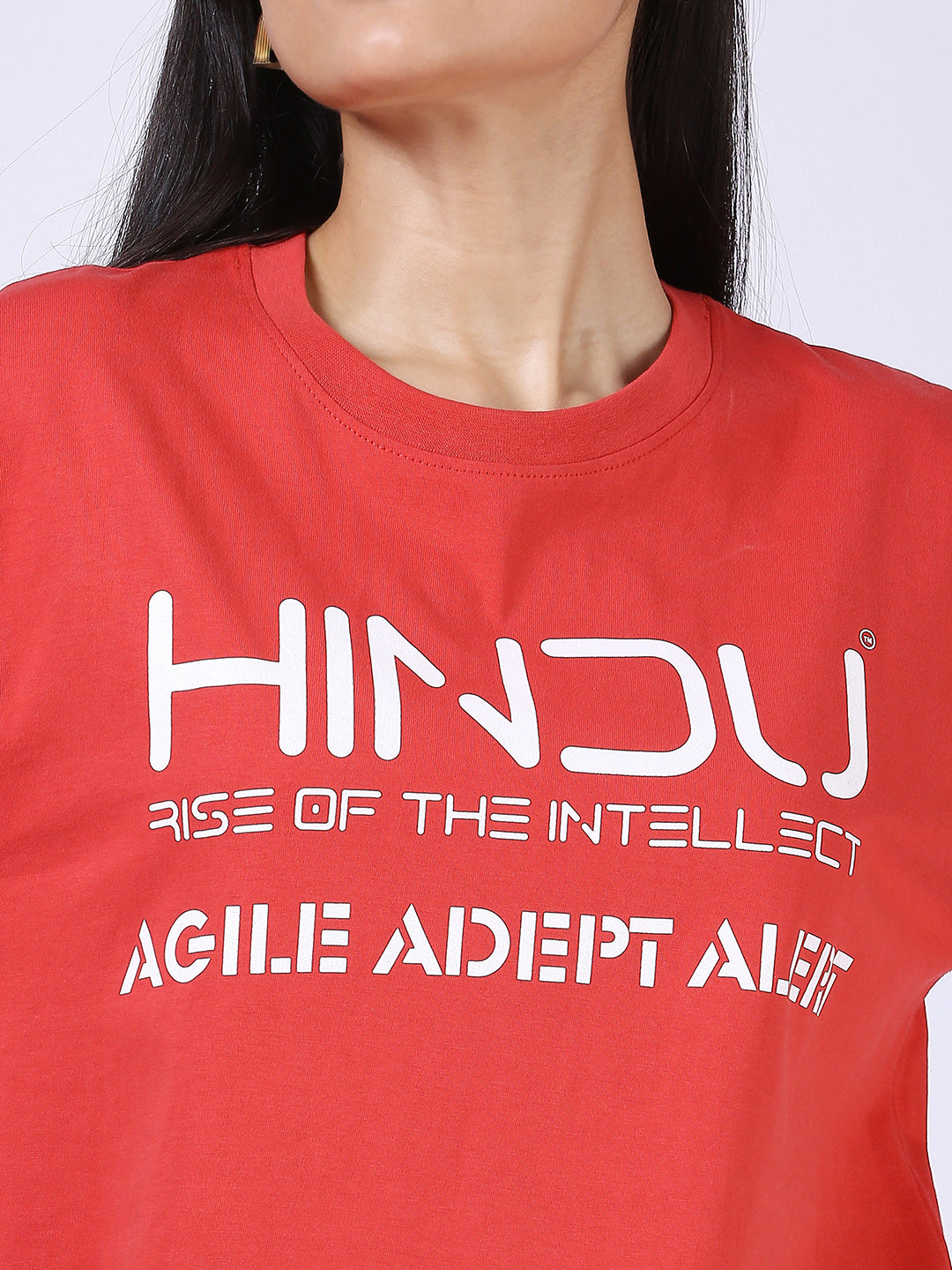 RED RIBNECK TSHIRT WHITE PRINT