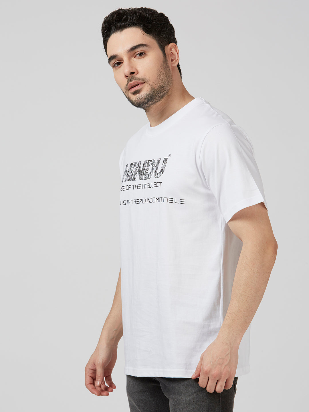 WHITE RIBNECK TSHIRT