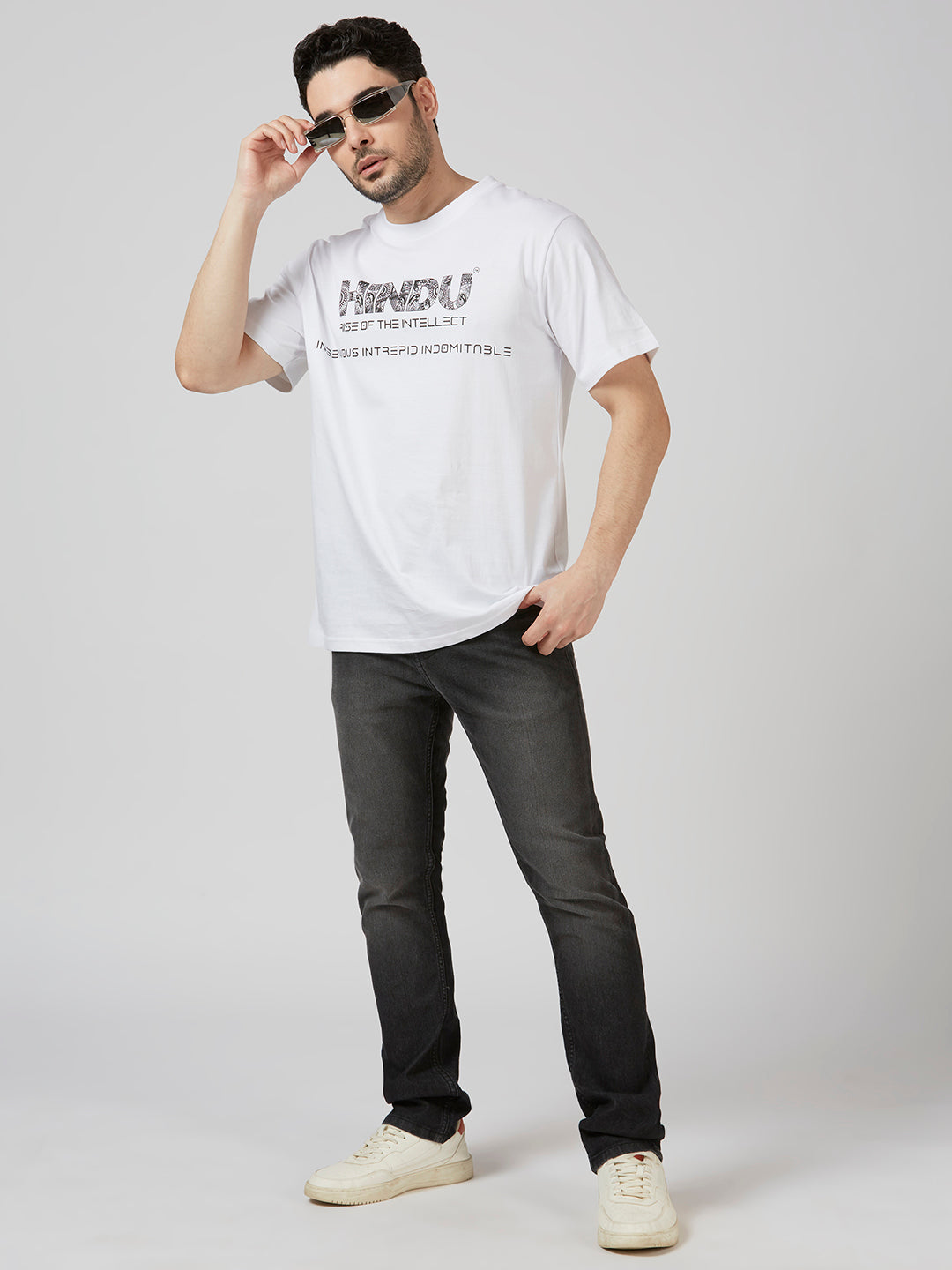 WHITE RIBNECK TSHIRT