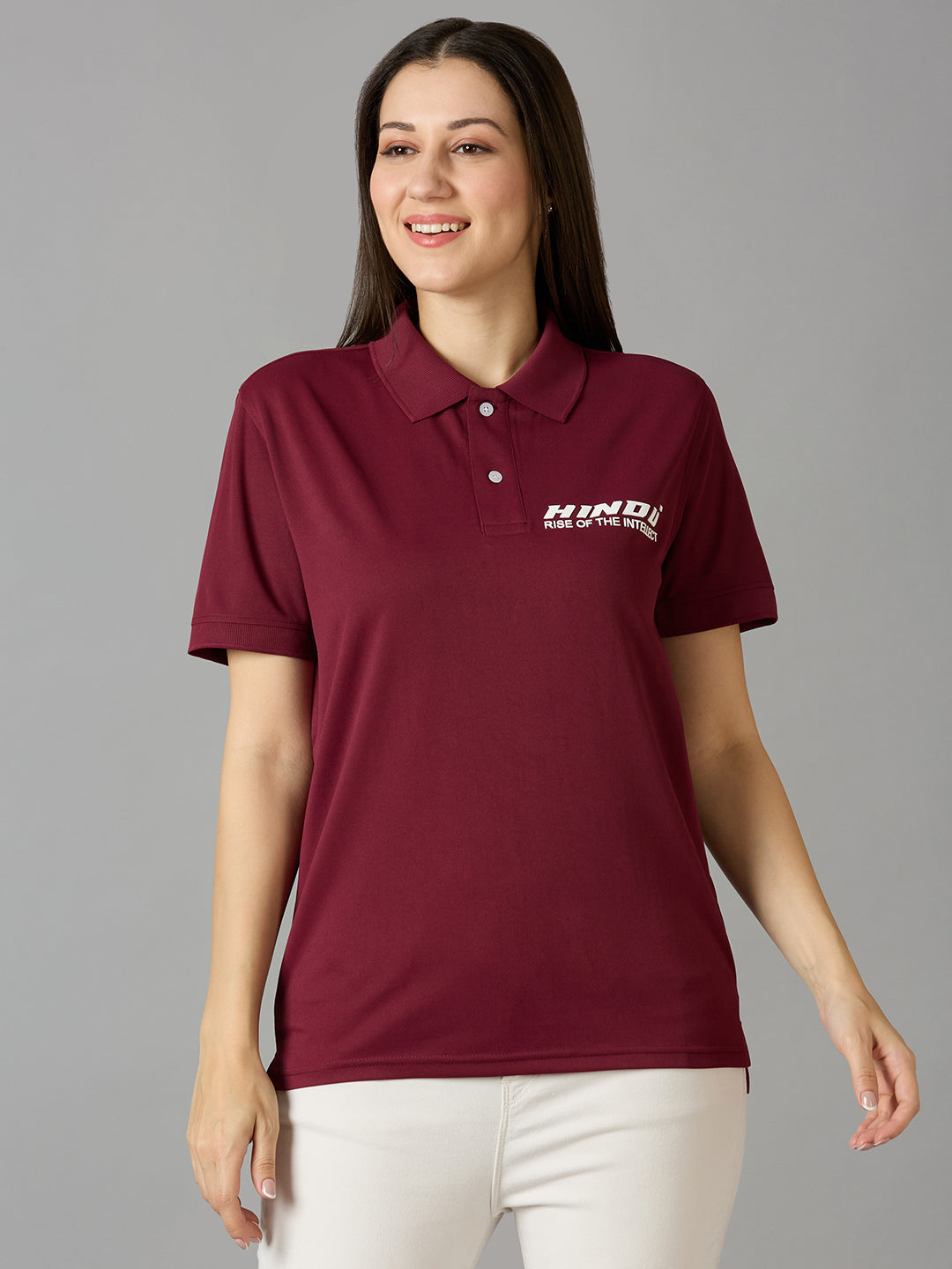 Maroon Polo Neck Tshirt