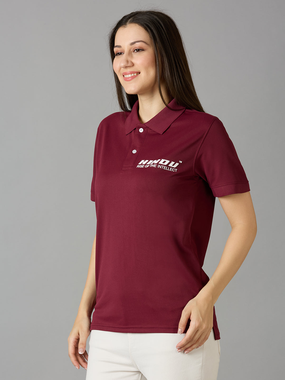 Maroon Polo Neck Tshirt