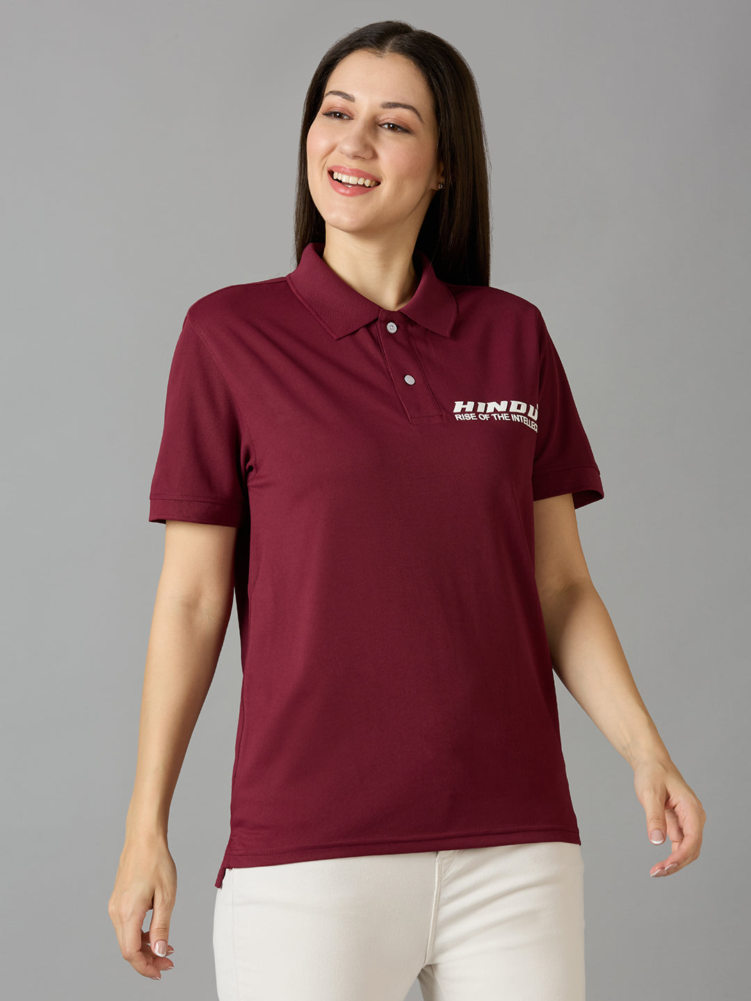 Maroon Polo Neck Tshirt
