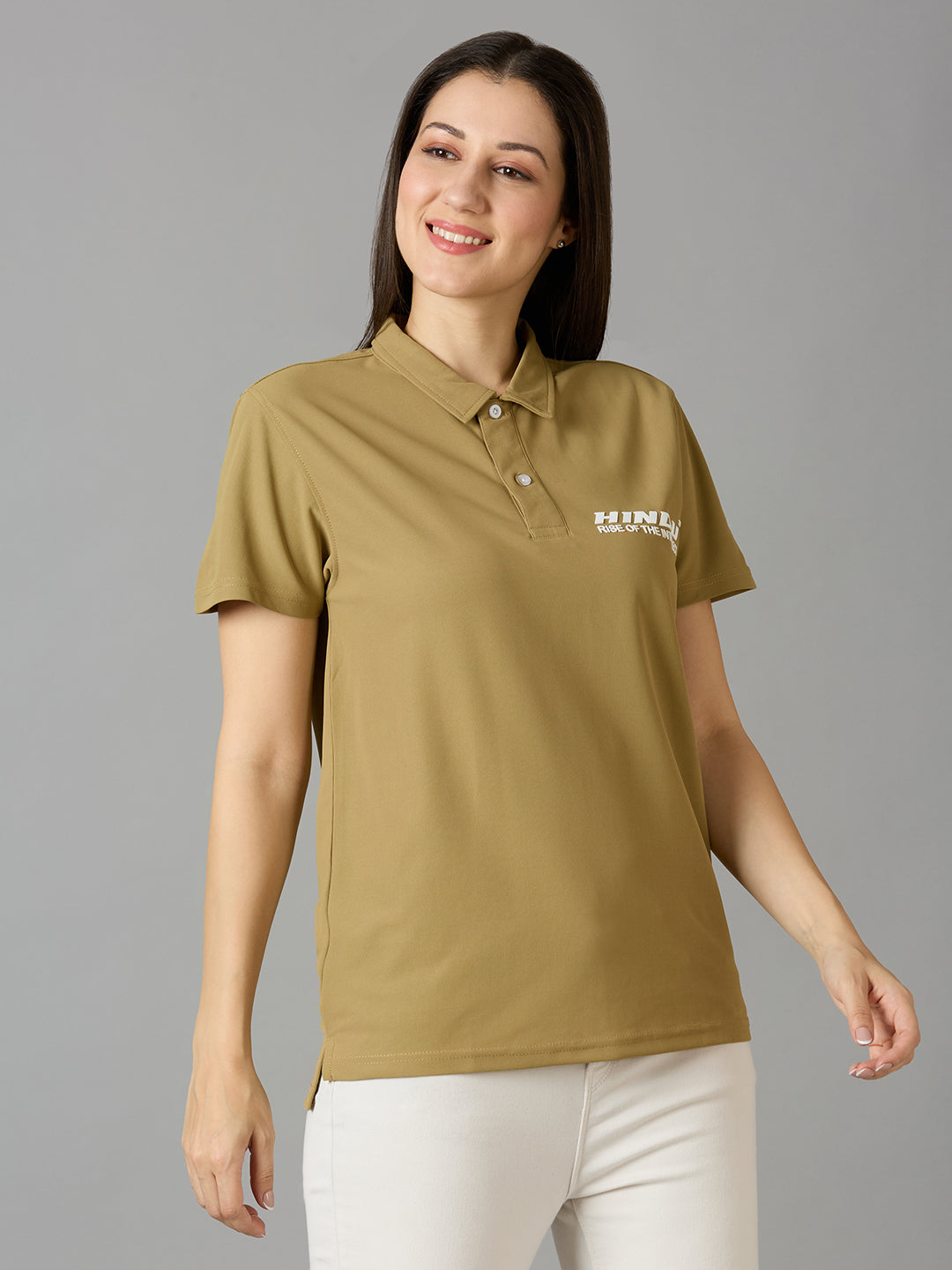 Camel Brown Polo Neck Tshirt