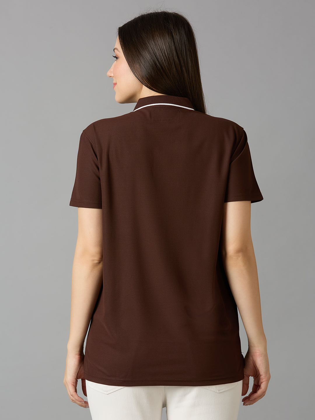 Coffee Polo Neck Tshirt