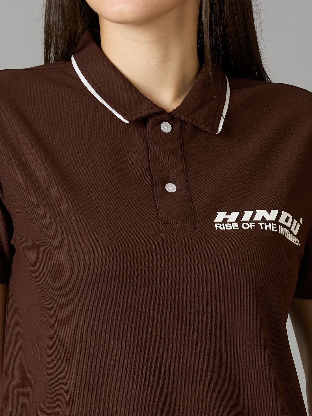 Coffee Polo Neck Tshirt