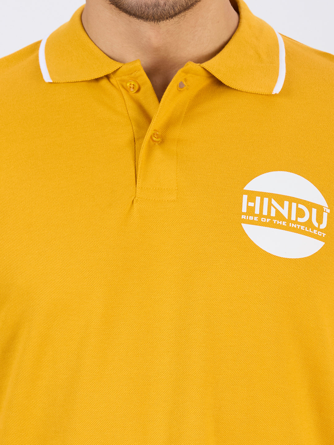 GOLDEN YELLOW POLO NECK TSHIRT