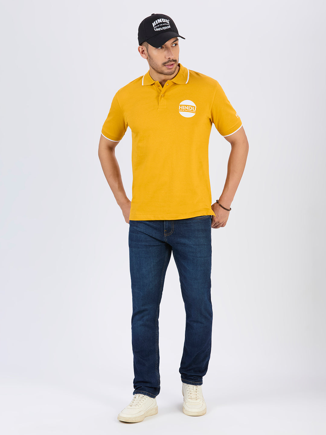 GOLDEN YELLOW POLO NECK TSHIRT