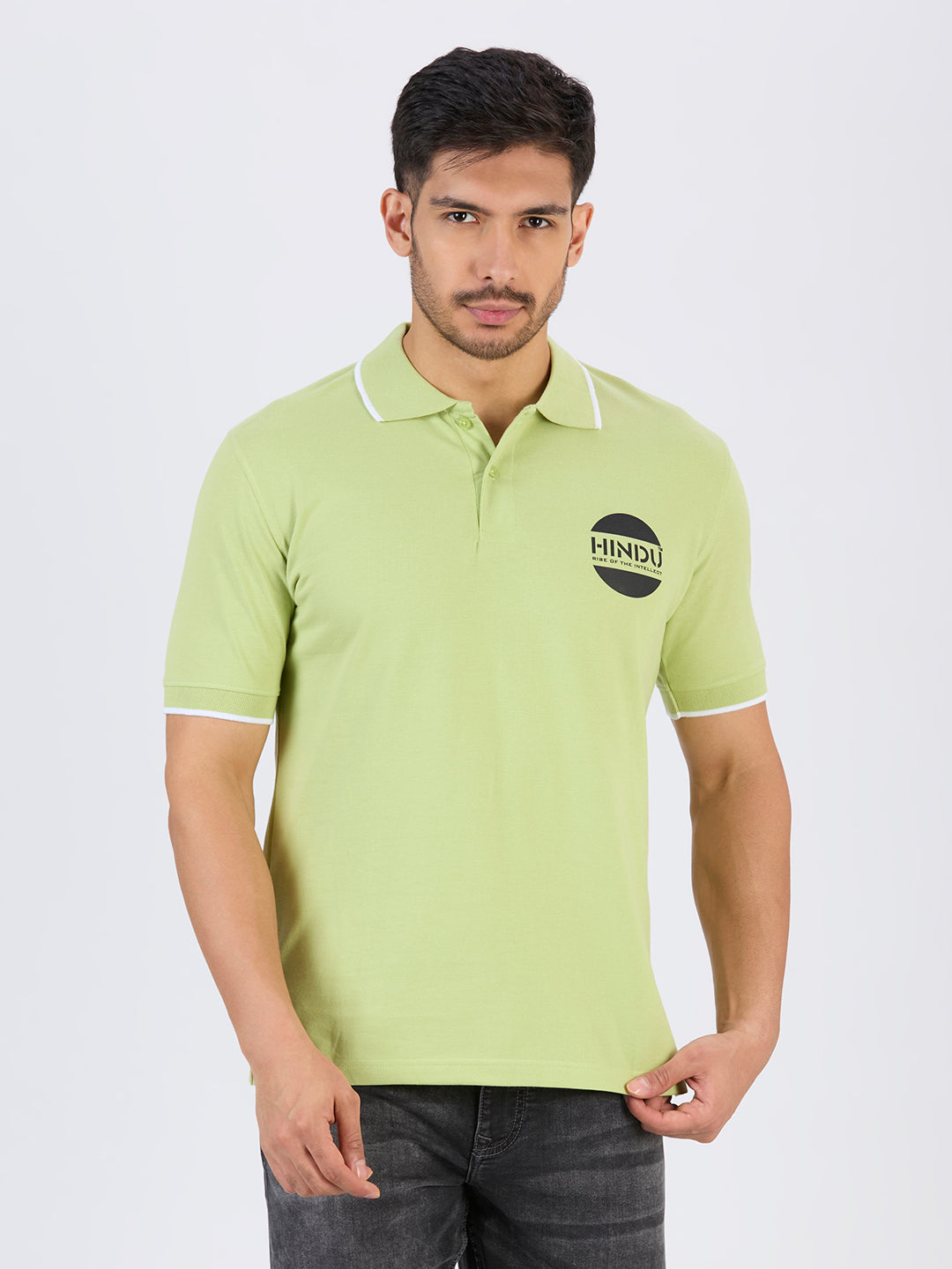 LIME GREEN POLO NECK TSHIRT