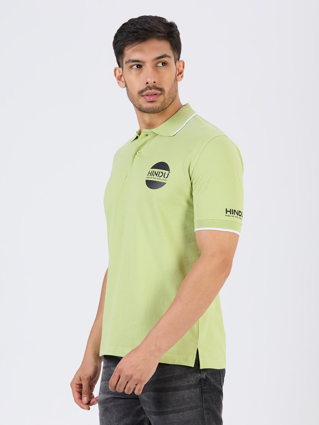 LIME GREEN POLO NECK TSHIRT