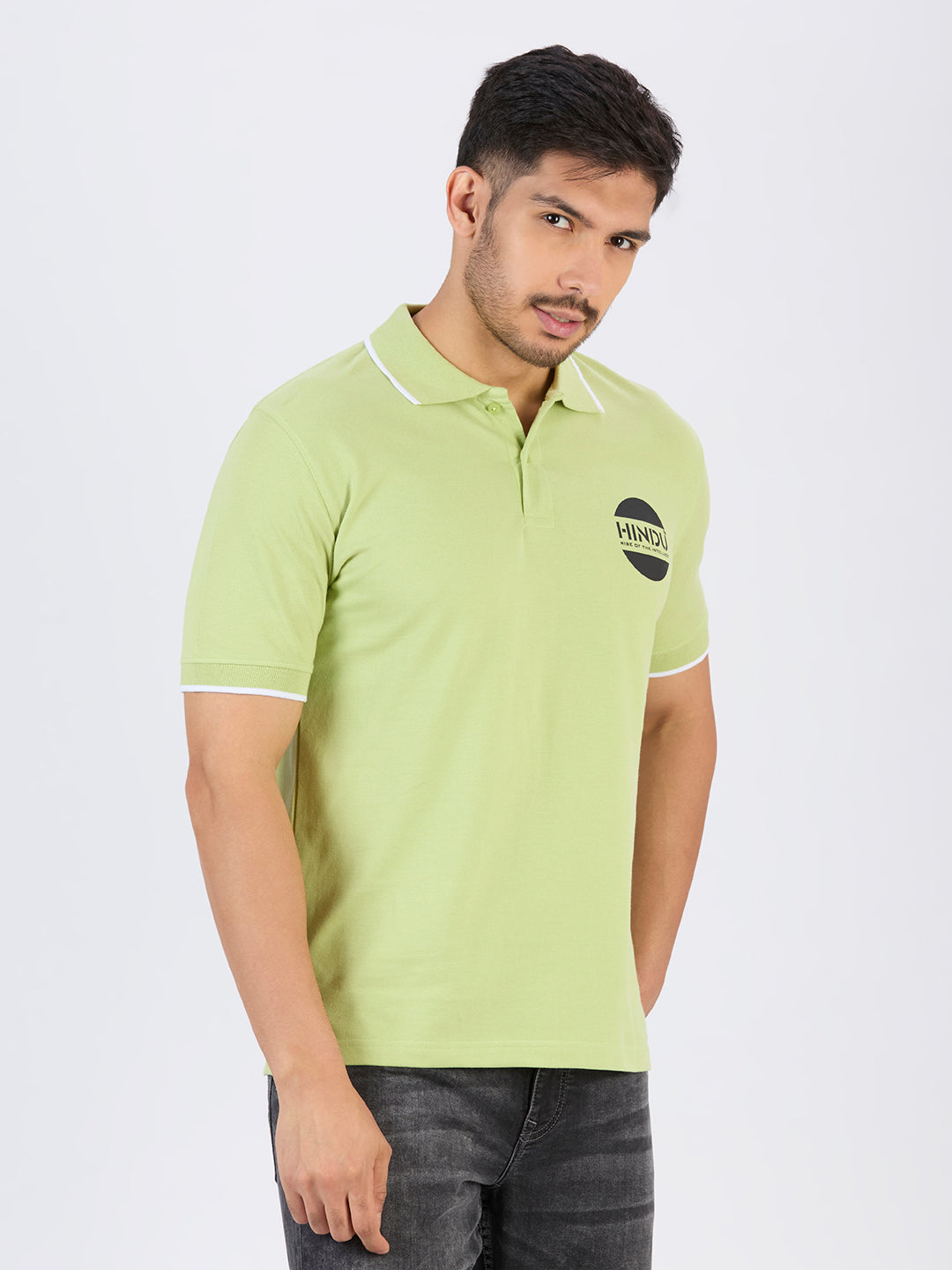 LIME GREEN POLO NECK TSHIRT