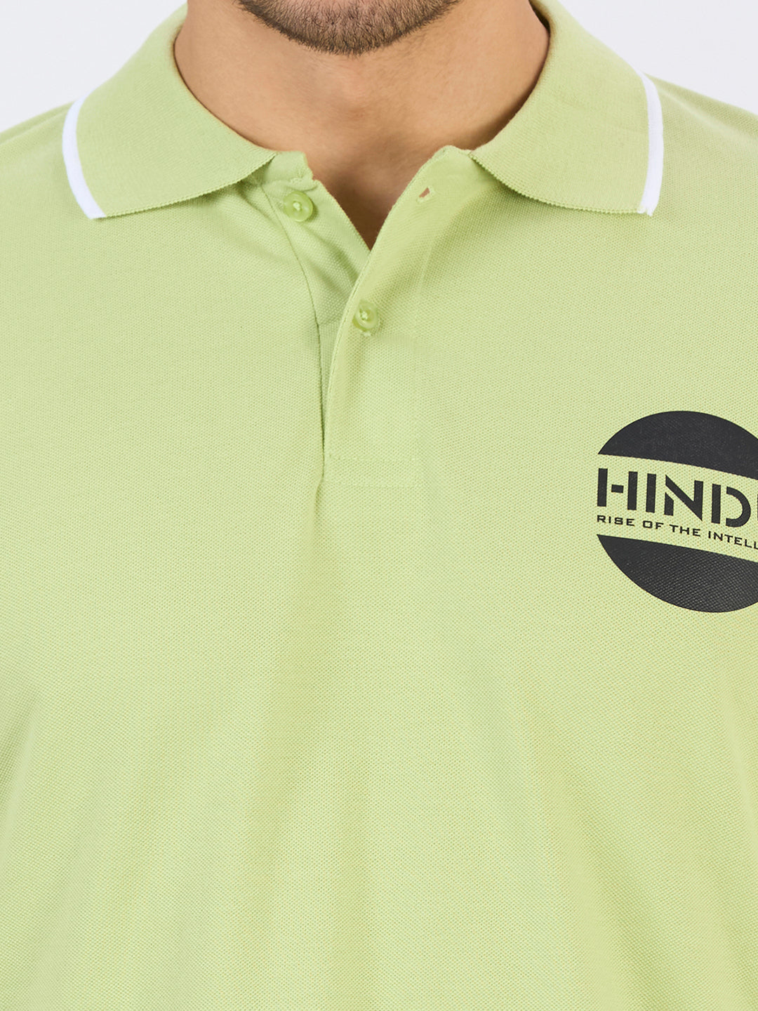 LIME GREEN POLO NECK TSHIRT