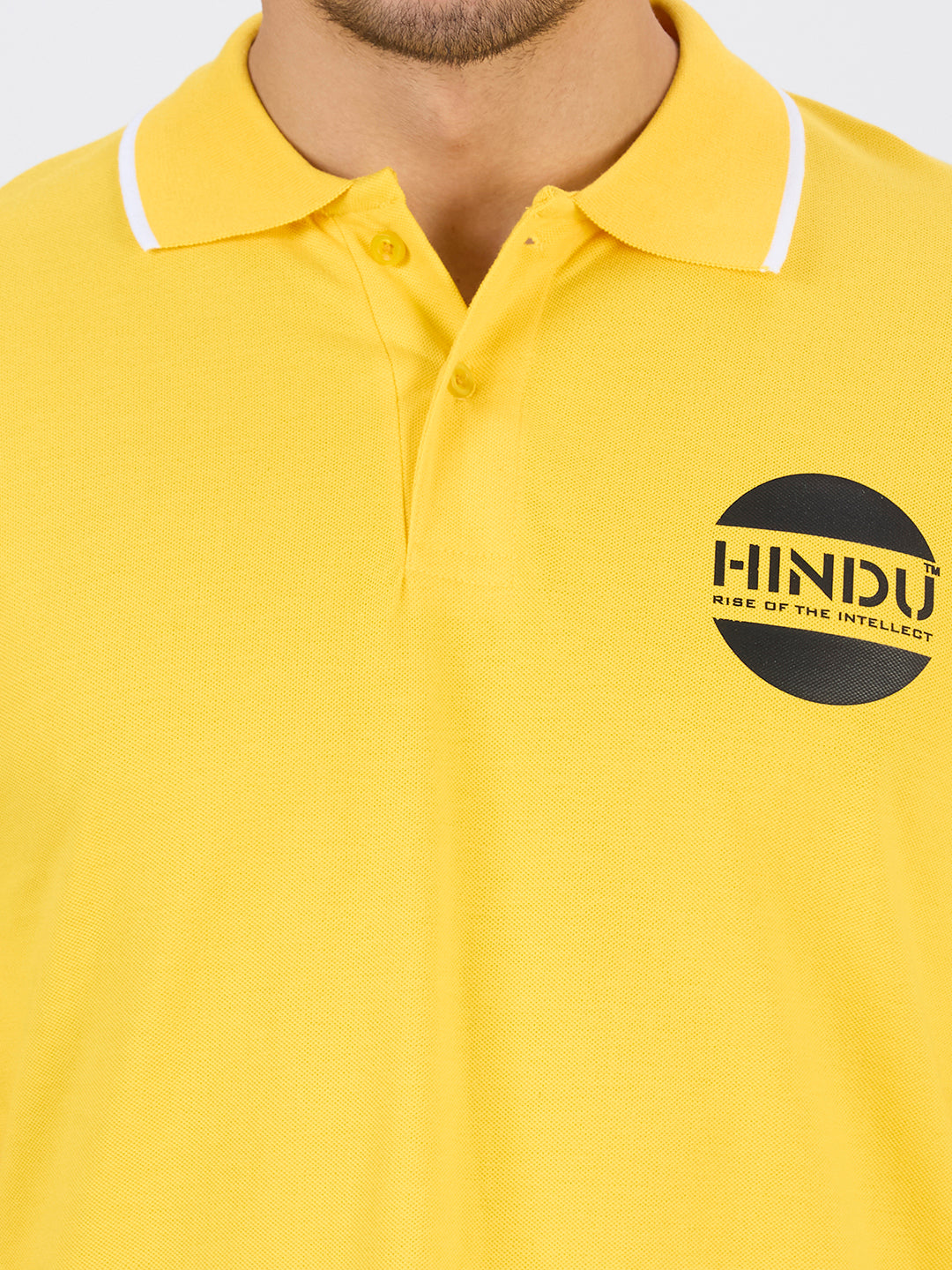 LEMON YELLOW POLO NECK TSHIRT