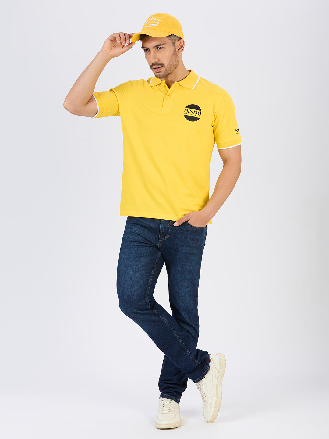 LEMON YELLOW POLO NECK TSHIRT