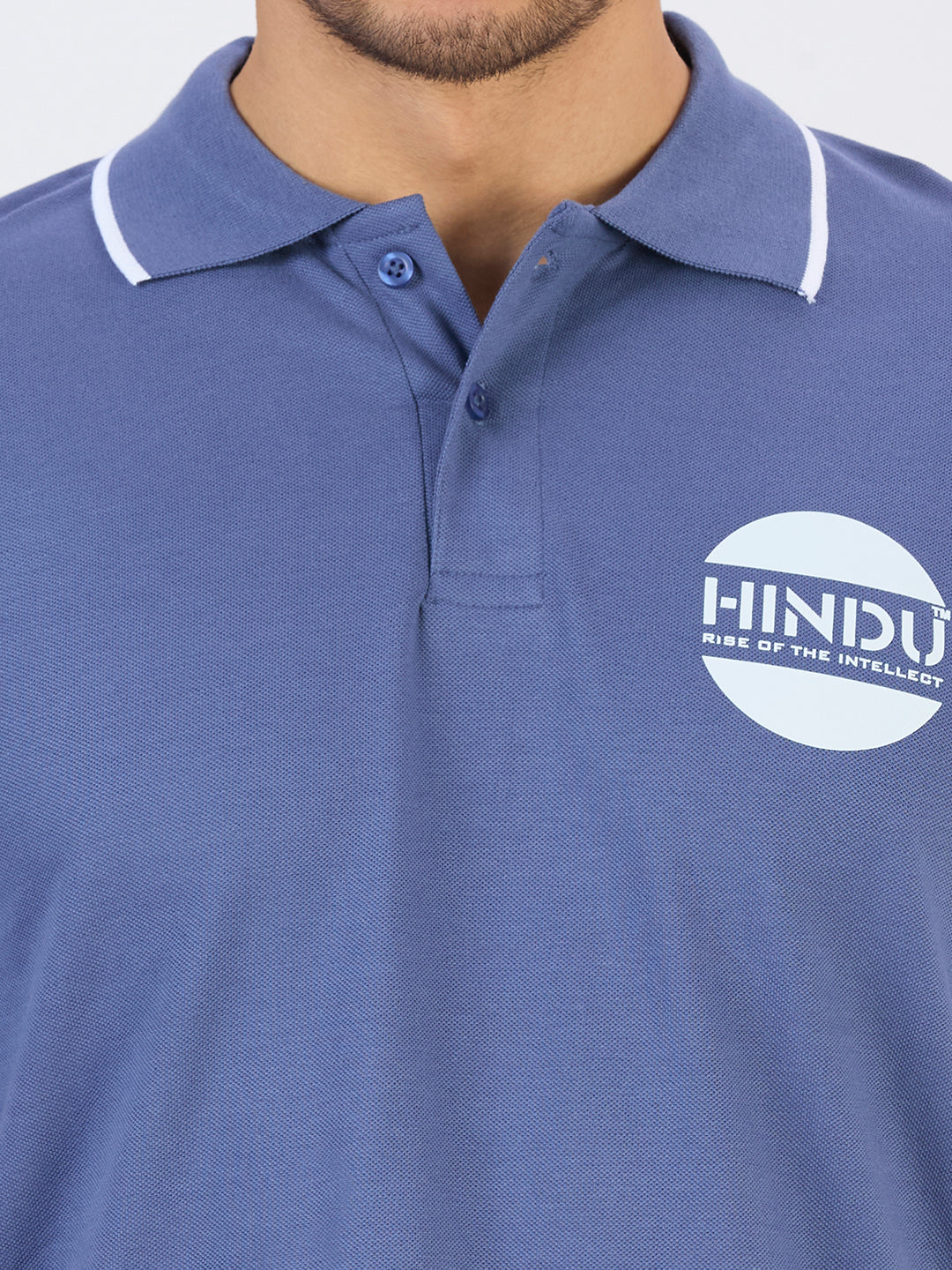 BLUE POLO NECK TSHIRT