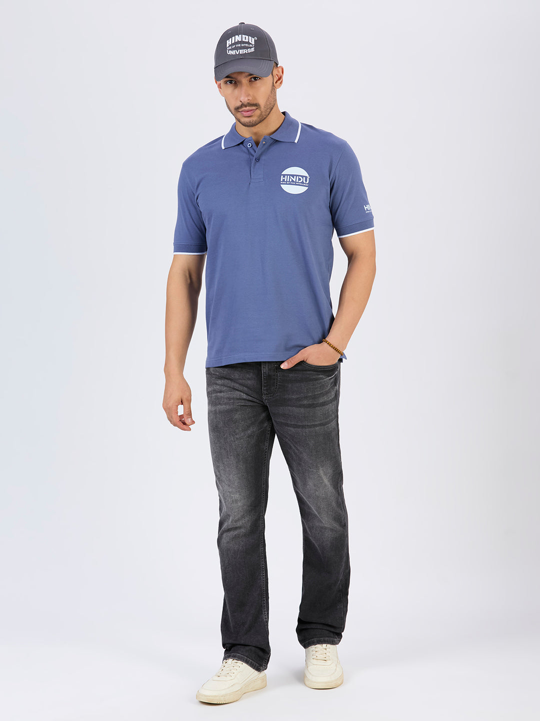 BLUE POLO NECK TSHIRT