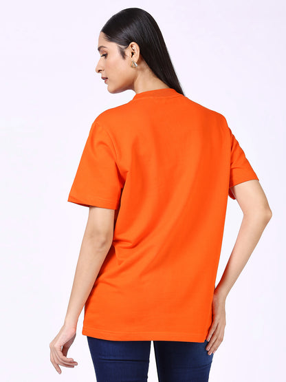 HD ANIMAL PRINT ORANGE RIBNECK TSHIRT BLACK ELEPHANT