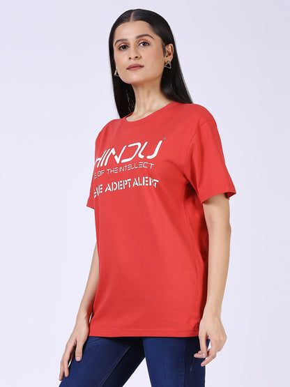 RED RIBNECK TSHIRT WHITE PRINT