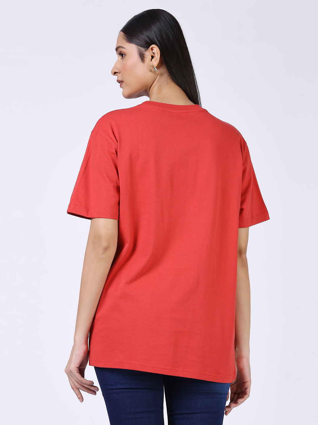RED RIBNECK TSHIRT WHITE PRINT