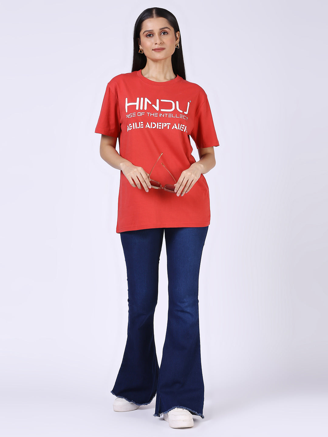 RED RIBNECK TSHIRT WHITE PRINT