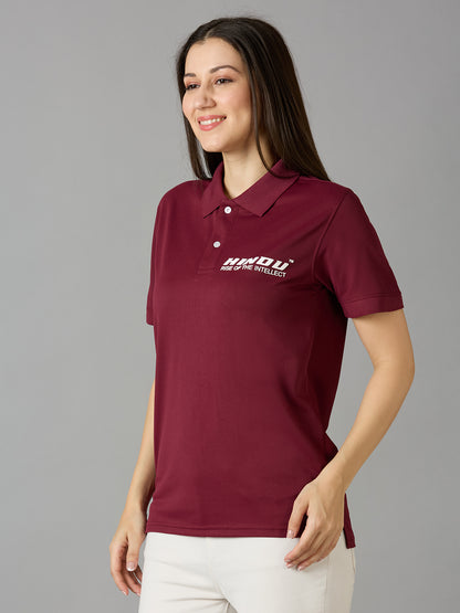 Maroon Polo Neck Tshirt