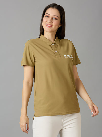 Camel Brown Polo Neck Tshirt
