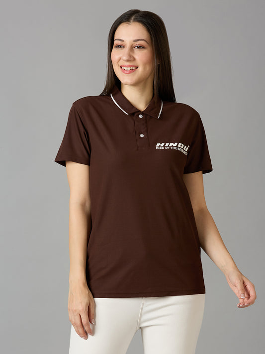 Coffee Polo Neck Tshirt
