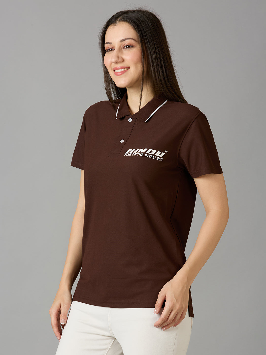 Coffee Polo Neck Tshirt