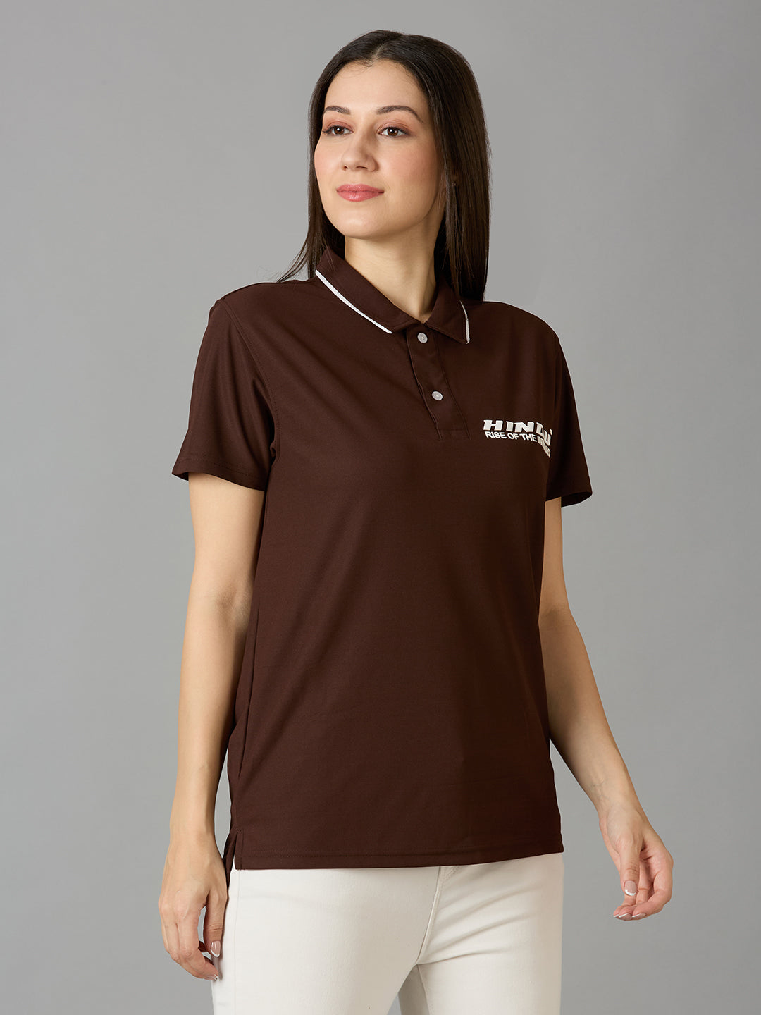 Coffee Polo Neck Tshirt