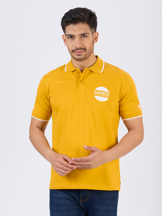 GOLDEN YELLOW POLO NECK TSHIRT