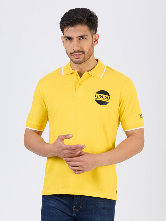 LEMON YELLOW POLO NECK TSHIRT