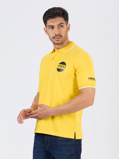 LEMON YELLOW POLO NECK TSHIRT