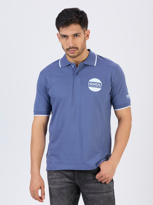BLUE POLO NECK TSHIRT