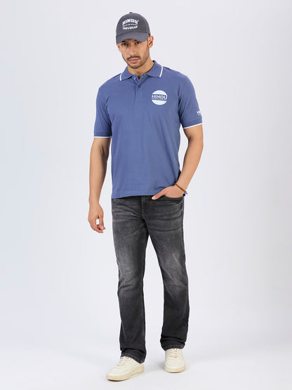 BLUE POLO NECK TSHIRT